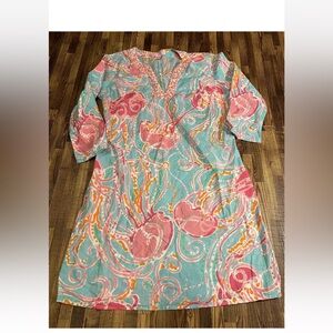 Lilly Pulitzer Jellies Be‎ Jammin Spa Blue Pink Jellyfish Size Small